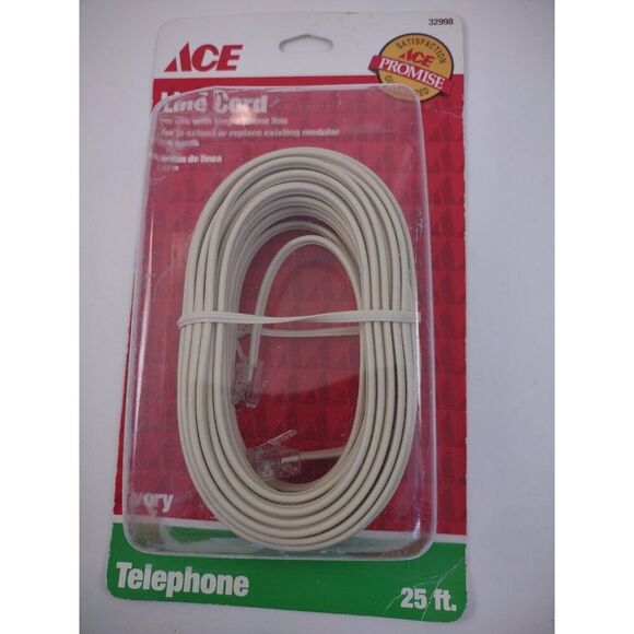 Telephone Line Cord ACE Hardware 25ft with Modular Plugs Line Cord - Picture 8 of 13